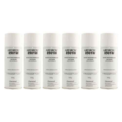 MPI Magnetic particle Crack inspection ARDROX 8901W White Background Lacquer Paint - 6 Each