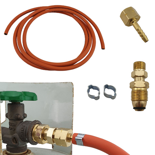 Camp Cooker Hose Extension Kit 2700mm with Australian Made Gas Bottle Adaptor