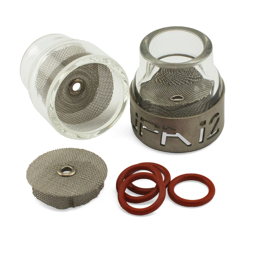 FURICK FU12KC Pyrex TIG CUP - 2 x Fupa #12 & Titanium Ring Kit