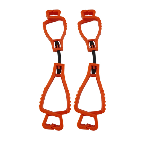 Neon Orange Glove Clip - Interlock Design - 20 Each