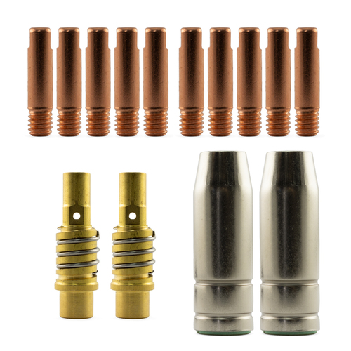 MIG MB15 Conical LH Starter Combo 14 Piece KIT - 0.8mm - Binzel Style 