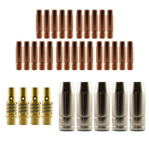 MIG MB15 Conical LH Bulk Kit 35 Piece Combo - 0.9mm - Binzel Style 