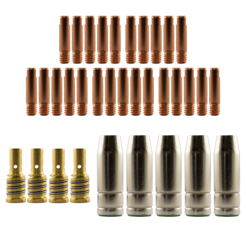 MIG MB15 Conical RH Bulk Kit 35 Piece Combo - 1.0mm - Binzel Style 