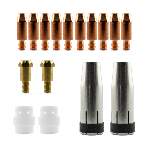 MIG MB24 Conical Starter Kit 16 Piece KIT - 0.8mm - Binzel Style