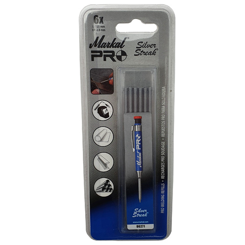 Markal PRO Silver Streak Refills - Welding & Layout Marker - 6 Pack
