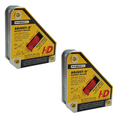 2 x Strong Hand Adjust-O Magnet Square Small Mag - On/Off 40kg Pull Force