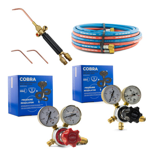 UWELD Oxygen / Acetylene Micro Buddy Torch Kit for Brazing with Hose, Oxygen and Acetylene Regulator