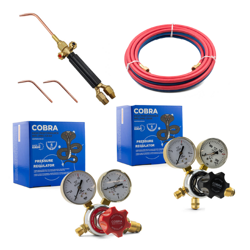 UWELD Oxygen / Acetylene Micro Buddy Torch Kit for Brazing with Hose, Oxygen and Acetylene Regulator