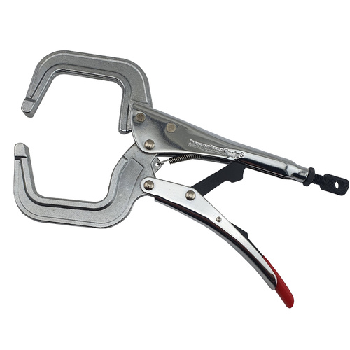 Strong Hand Locking C-Clamp Pliers 280mm Long with Round Ends