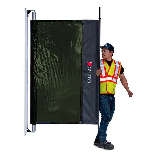 Green Retractable Welding Screen / Curtain Only - 6m long 