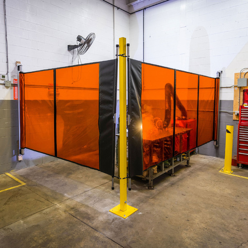 Red Retractable Welding Screen / Curtain Only - 6m long 