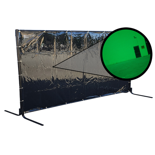COBRA - 1.8 x 3.4m Green Welding Curtain / Screen and frame Combo