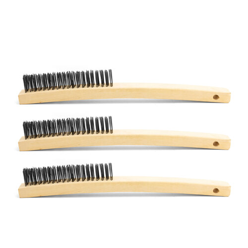 Mild Steel Wire Brush - Wooden Handle 4 Row - 3 Each