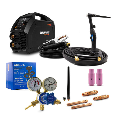 UNIMIG Razor 180 AMP Caddy - TIG Torch & Argon Reg Combo - U13005