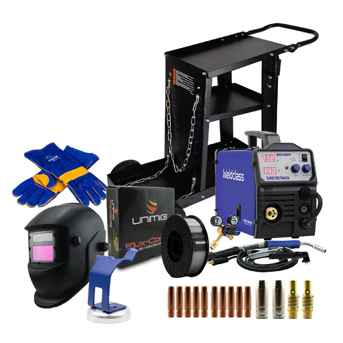 Weldclass MIG / Stick / TIG Welder - FORCE 180MST Gasless MIG Welding Combo - WF-06128