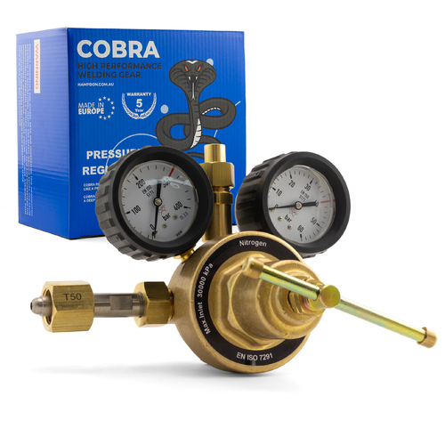 COBRA High Flow 300 Bar Nitrogen High Pressure Regulator - 40 Bar Outlet - Like Harris H2540B-NIT