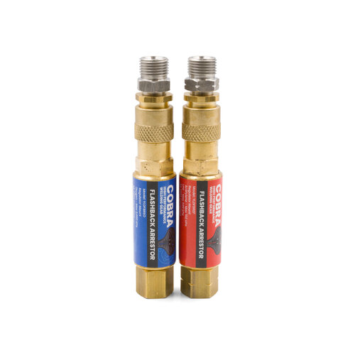 COBRA Oxygen & Fuel Gas Flashback Arrestor - Quick Connect Coupler - Regulator End Twin Pack