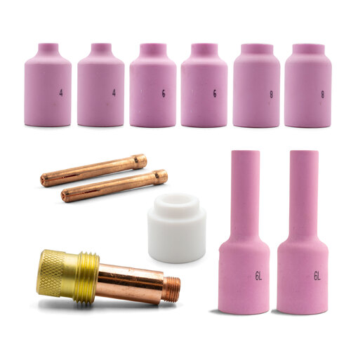 TIG Gas Lens Saver Collet Body 12 Piece Kit - 1.6mm - CK17|18|26