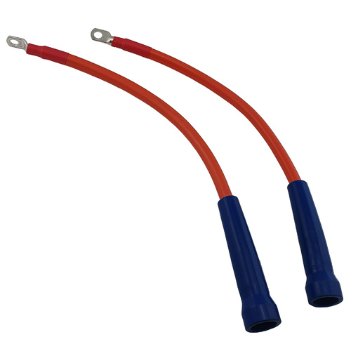 500A 50cm Welder Generator Lead Connector Tails - 50mm² Cable - 1 Gauge Pigtail