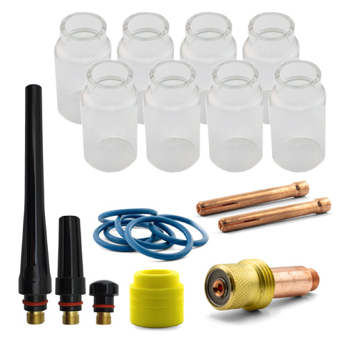 Pyrex Glass TIG cup combo 8 cup value kit 1.0mm - WP17/18/26